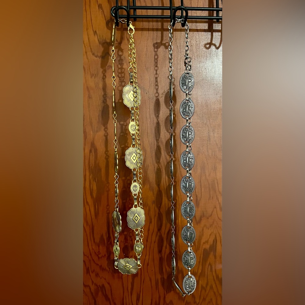 Gold and Silver Chain Belt Set